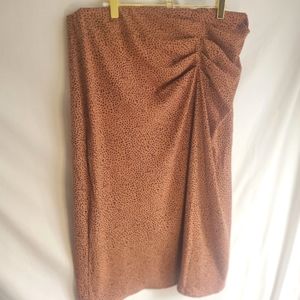 NWT Animal Print Slip Skirt Leopard / Cheetah Rusty Caramel Brown - XL